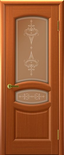 Межкомнатная шпонированная дверь Luxor Legend Анастасия Темный Анегри Т74 остекленная — фото 1